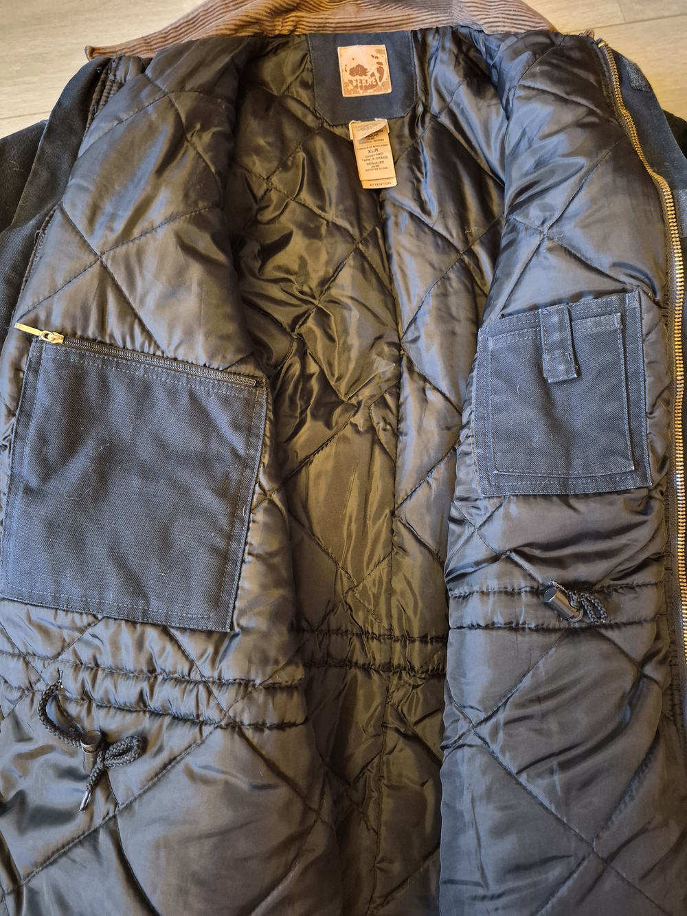 Berne Men’s XL Regular Insulated Duck Canvas Work Coat Jacket Navy CH377MD - Picture 9 of 9